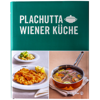 Cover des Plachutta Wiener Küche Kochbuchs mit Abbildungen von Schnitzel, Rahmkartoffeln und Tafelspitz.