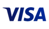 VISA-Logo in blauem Verlaufstext auf transparentem Hintergrund.
